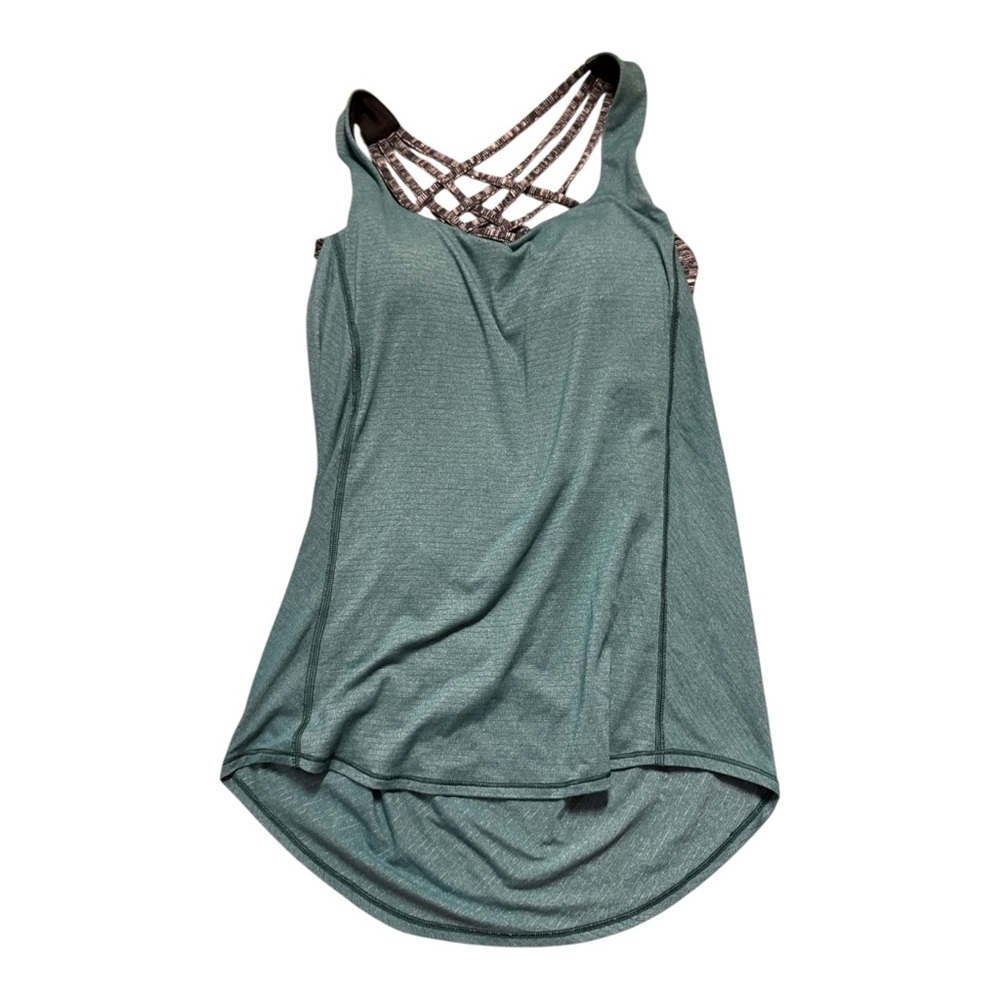 Lululemon Athletica Teal/Green Strappy Tank‎ Top with pads